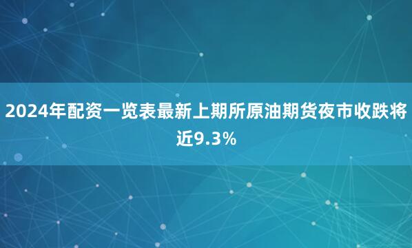 2024年配资一览表最新上期所原油期货夜市收跌将近9.3%