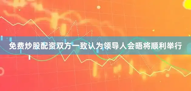 免费炒股配资双方一致认为领导人会晤将顺利举行